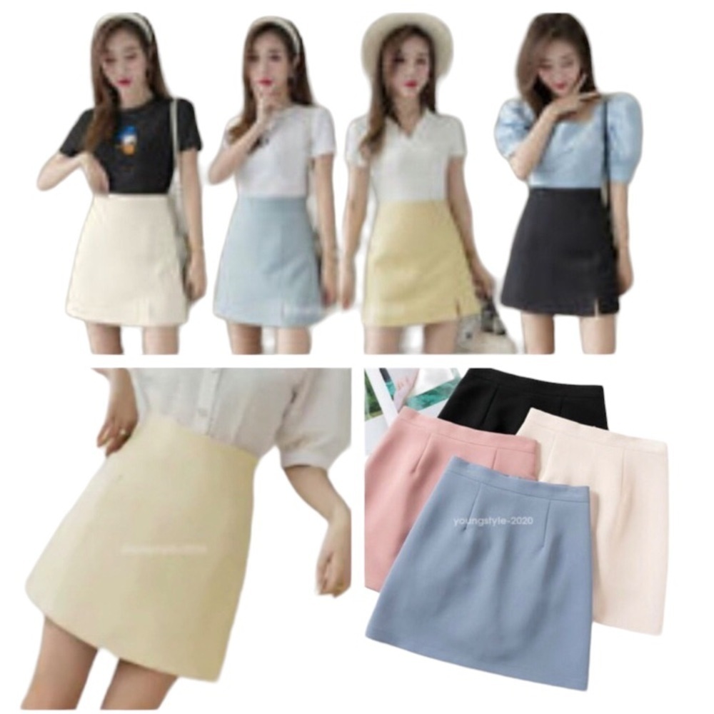 Korean Womens A Line High Waisted Skater Skort Office Work Business Mini Skirt - Picture 2 of 6